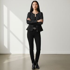 Barneys New York Tweed Moto Jacket Size 2